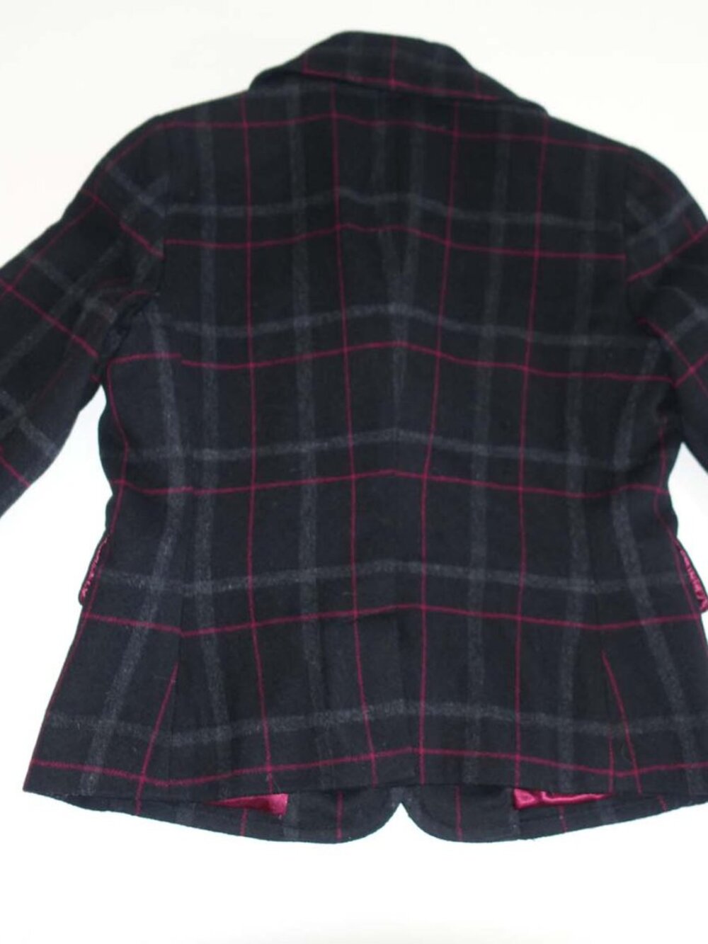Talbots Women's 2 Button Blazer Jacket Size 6 Petite Black Gray Purple Wool 6P - Picture 6 of 7